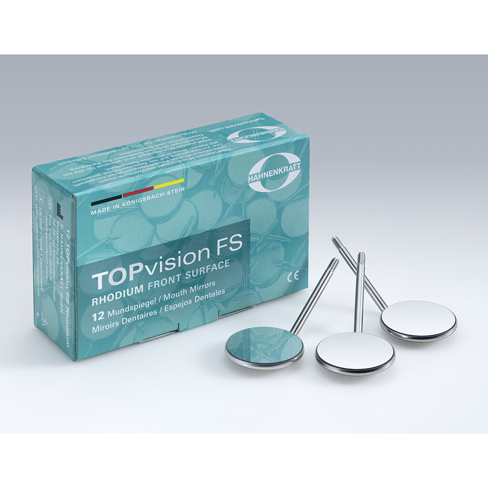 Mundspejl TOPvision FS Rhodium 4 plan SS, 12 stk.