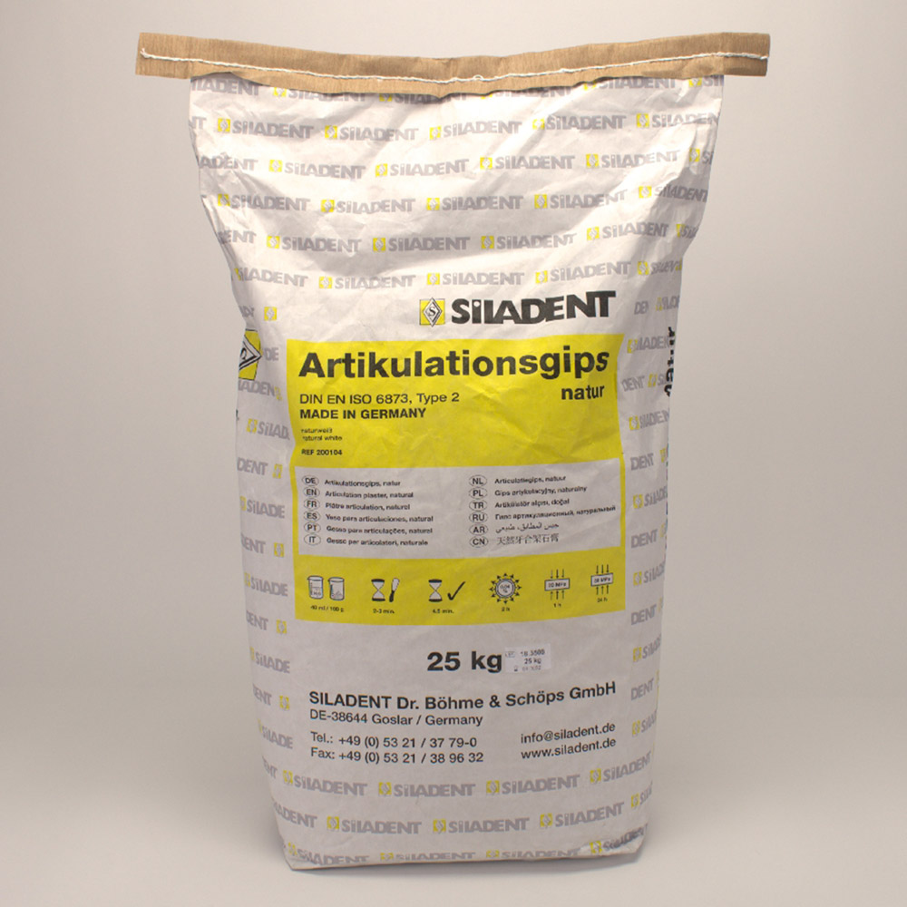 Artikulationsgips hvid natur, 25 kg