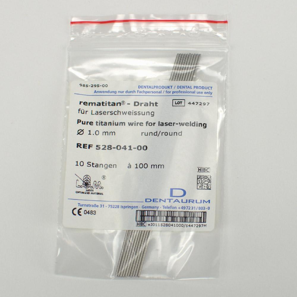 Rematitan tråd grad 1 rund 1,00 mm, 2 m