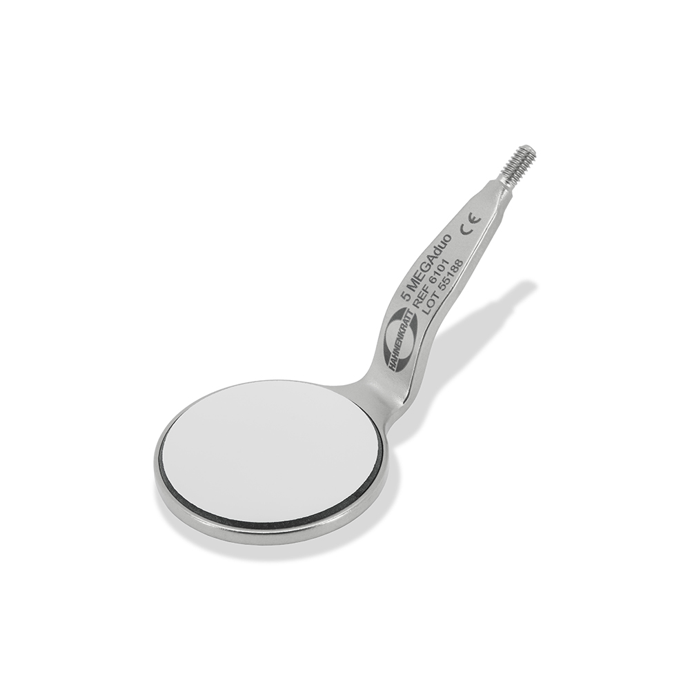 Mundspejl MEGAduo Rhodium 5 plan SS, 6 stk.