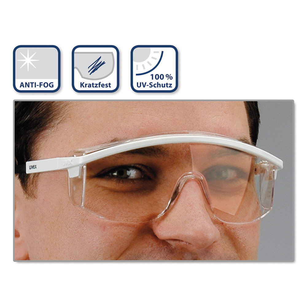Beskyttelsesbriller iSpec Safety Fit hvid/gennemsigtig, stk.