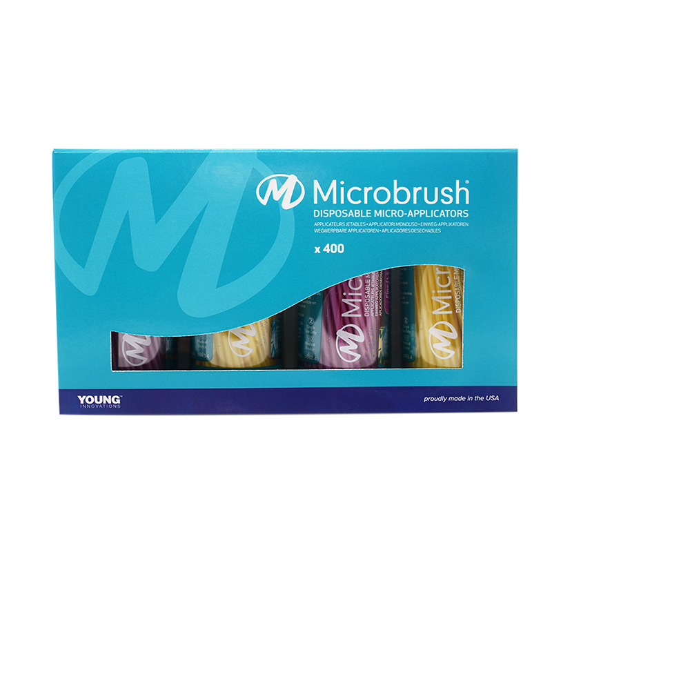 Microbrush-rør fine pink/gul, 400 stk.