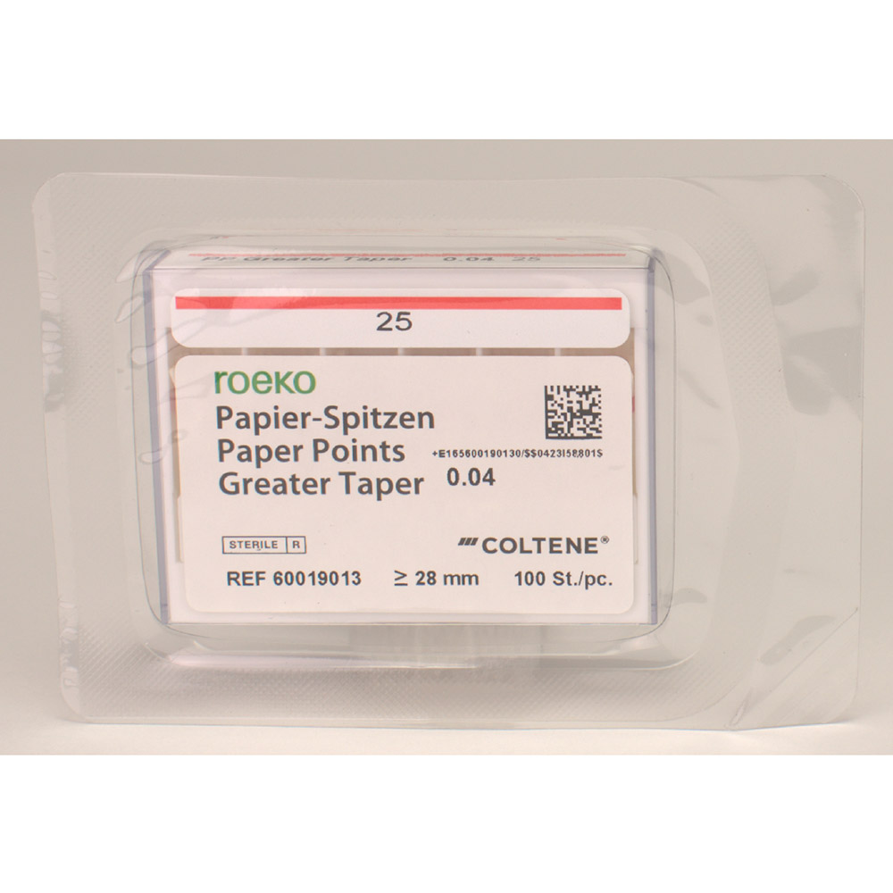 Papierspidser Greater Taper 0,04 #25, 100 stk.