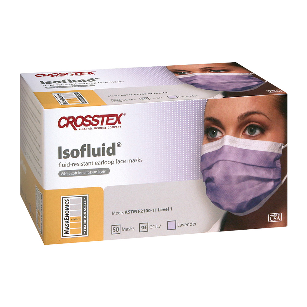 Isofluid maske lavendel latexfri, 50 stk.