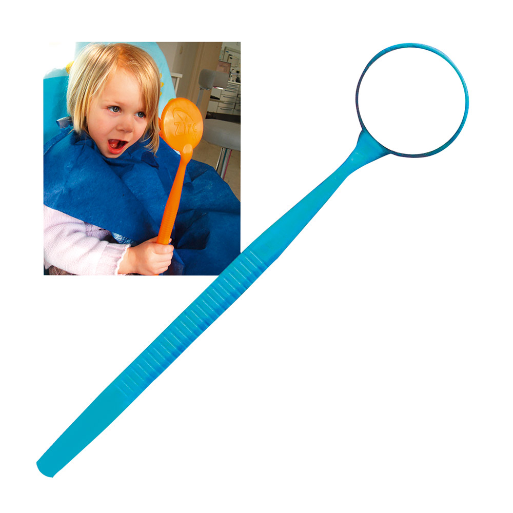 Mundspejl Mega Mirror ø 6,35 cm neonblå, stk.