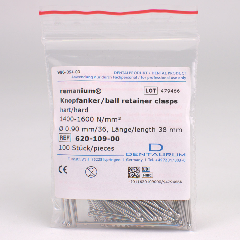 Remanium knapankre hård 0,90 mm, 100 stk.