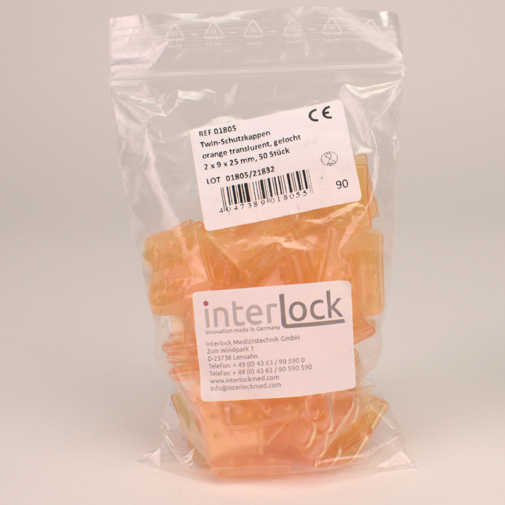 Instrumentbeskyttelseshætter Twin perforeret 9,5 x 25,4 mm orange, 50 stk.