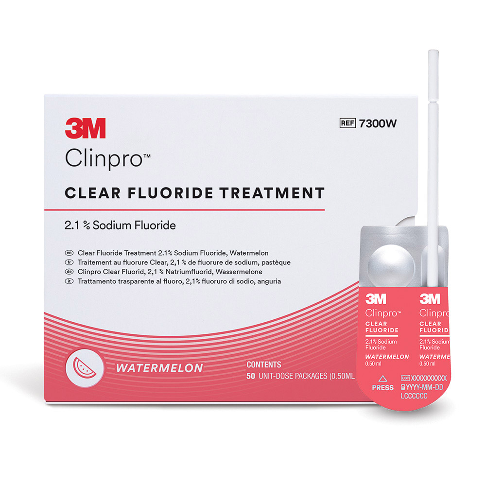 Clinpro Clear Fluorid Vandmelon L-Pop, 100 x 0,5 ml pakke