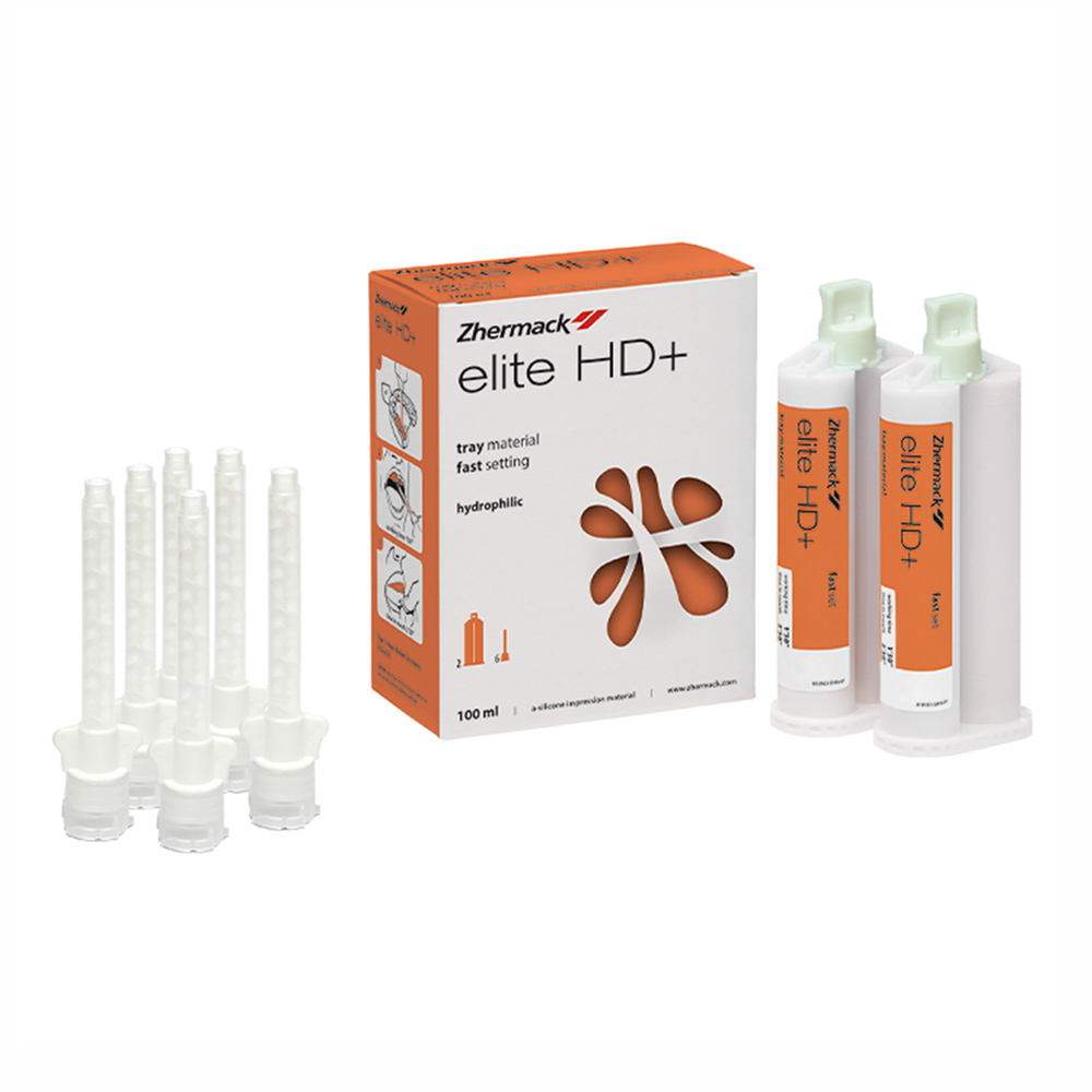 Elite HD+ Aftryksmateriale Hurtig, 2 x 50 ml Patron, 12 Blandetips