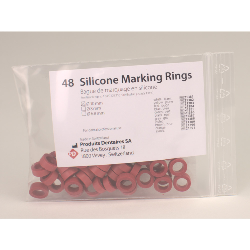 Silikone-ringe 10 mm røde, 48 stk.