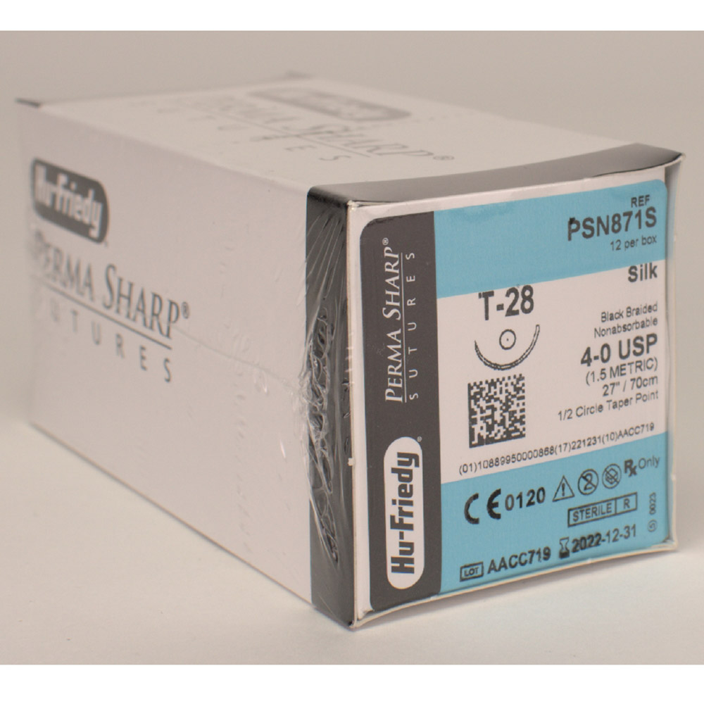 Suturmaterieal silke 4-0/T-28, 12 stk.