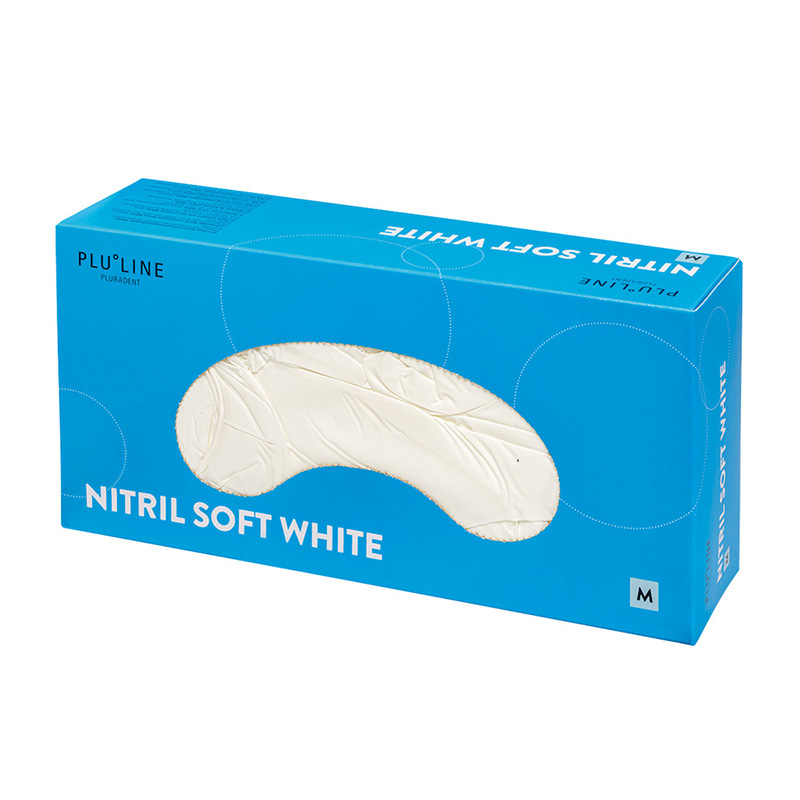 PLULINE NITRIL SOFT hvide handsker størrelse XL pudderfri, 100 stk.