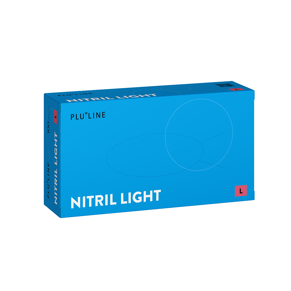 PLULINE NITRIL LIGHT hvid L, 100 stk