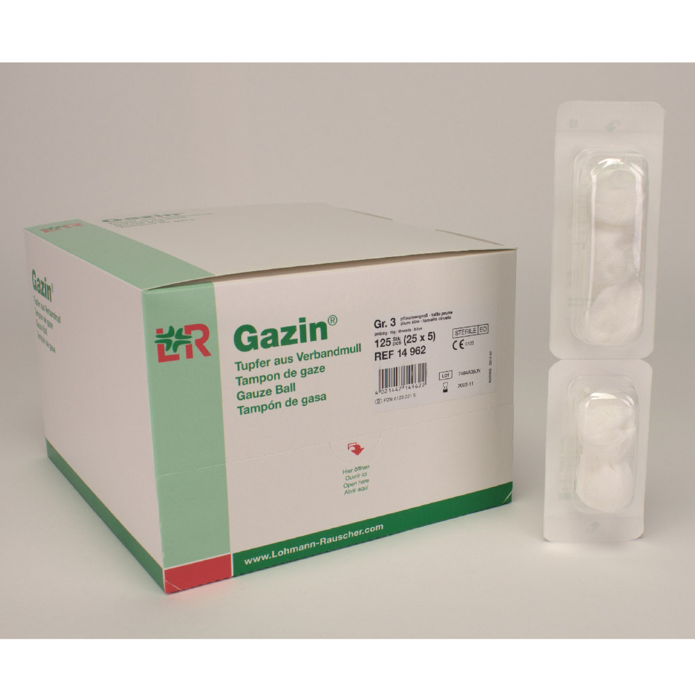 Gazin Tupfer steril blomme 2+3, 125 stk.
