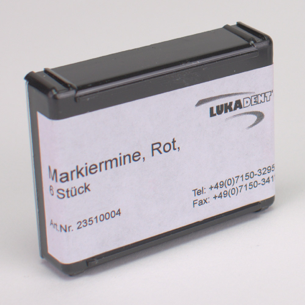 Røde miner til parallelometer, 6 stk.