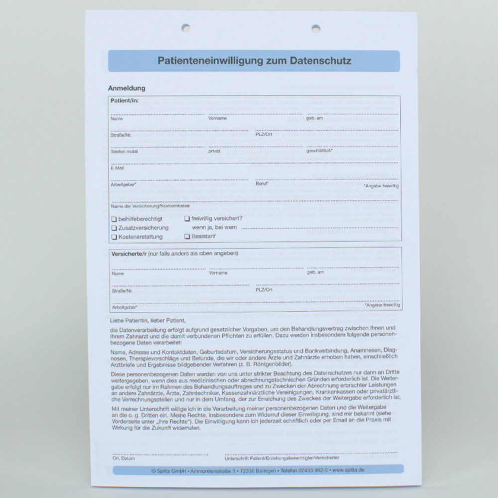 Patientinformation om databeskyttelse, 100 stk.