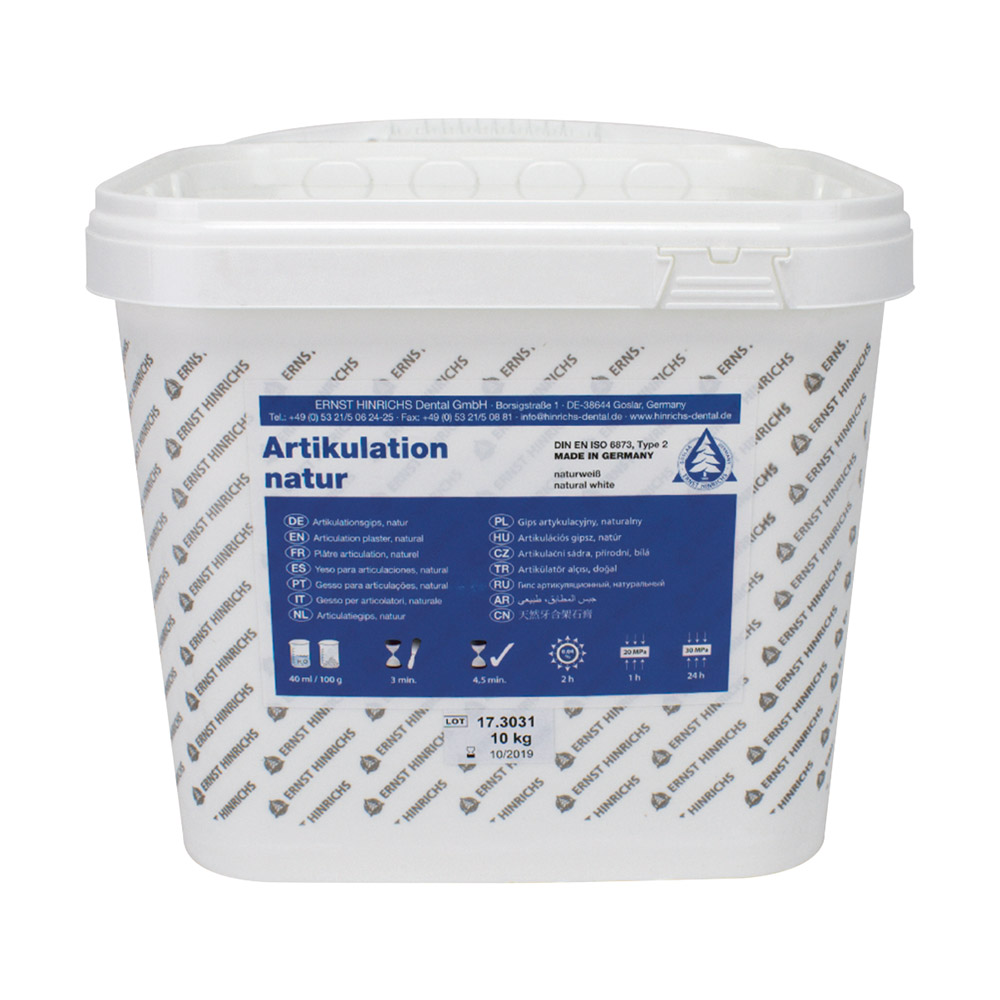 Artikulationsgips naturhvid, 10 kg