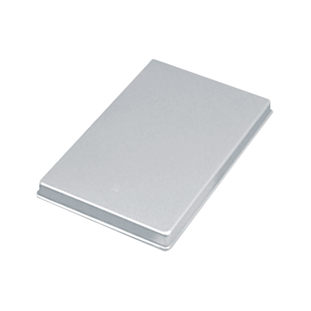Bakke alu-låg mini uden huller 185x145x39 mm sølv, stk.