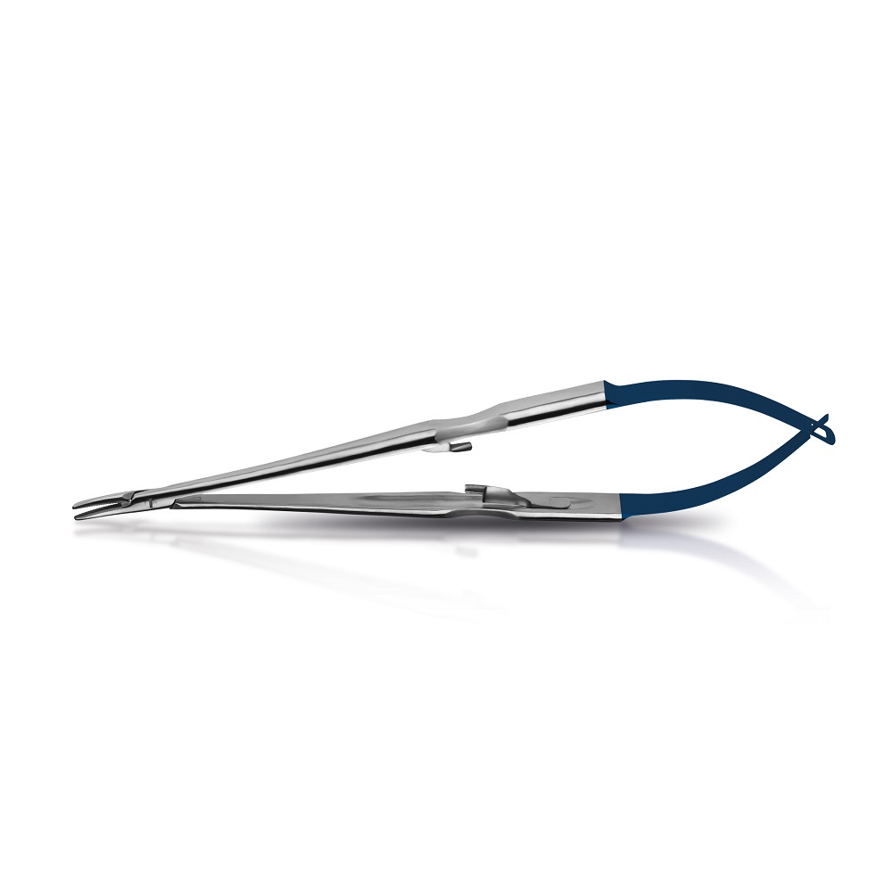 Castroviejo nåleholder Rockhard blå buet LiquidSteel 18,0 cm, stk.