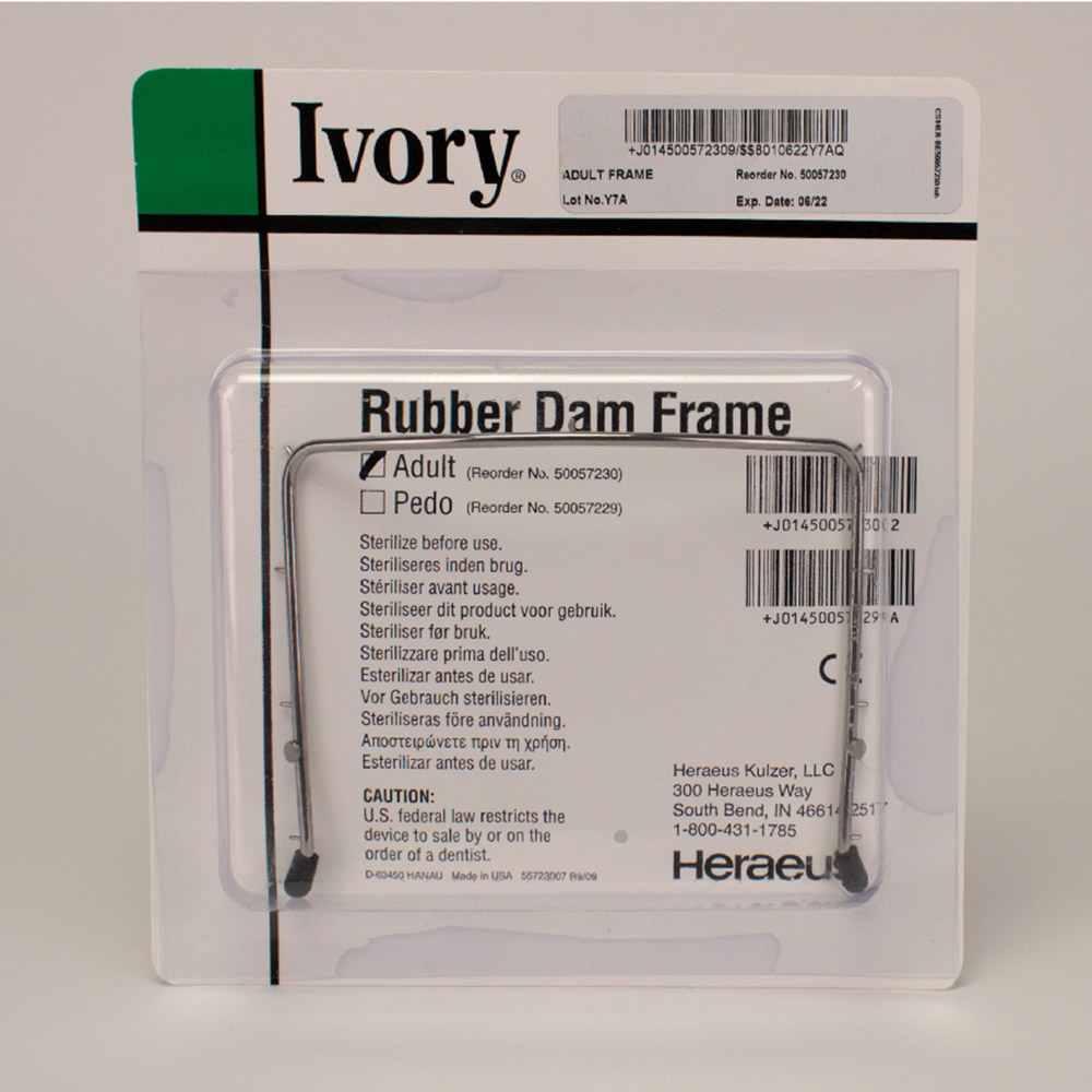 Kofferdam-ramme Ivory voksen 6 x 6, stk.