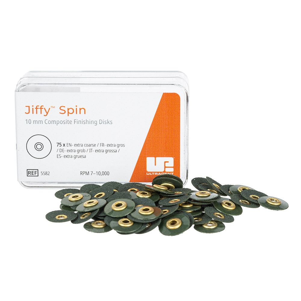 Jiffy Spin Disk 10 mm ekstra grov grøn, 75 stk.
