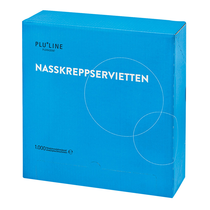 PLULINE Våde crepe-servietter 34 x 38 cm hvide, 1000 stk.