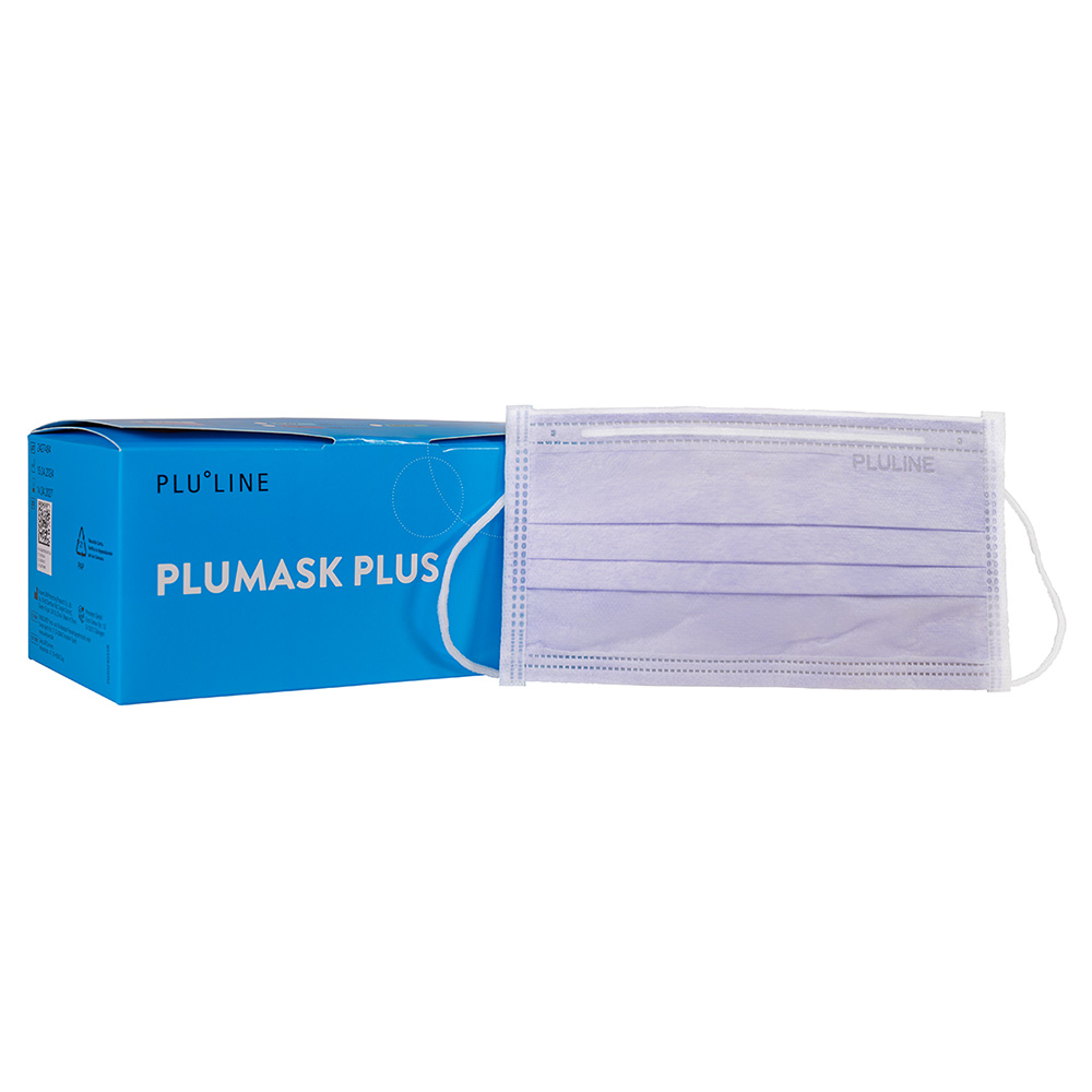 PLUMASK PLUS mundbind lilla, 50 stk.