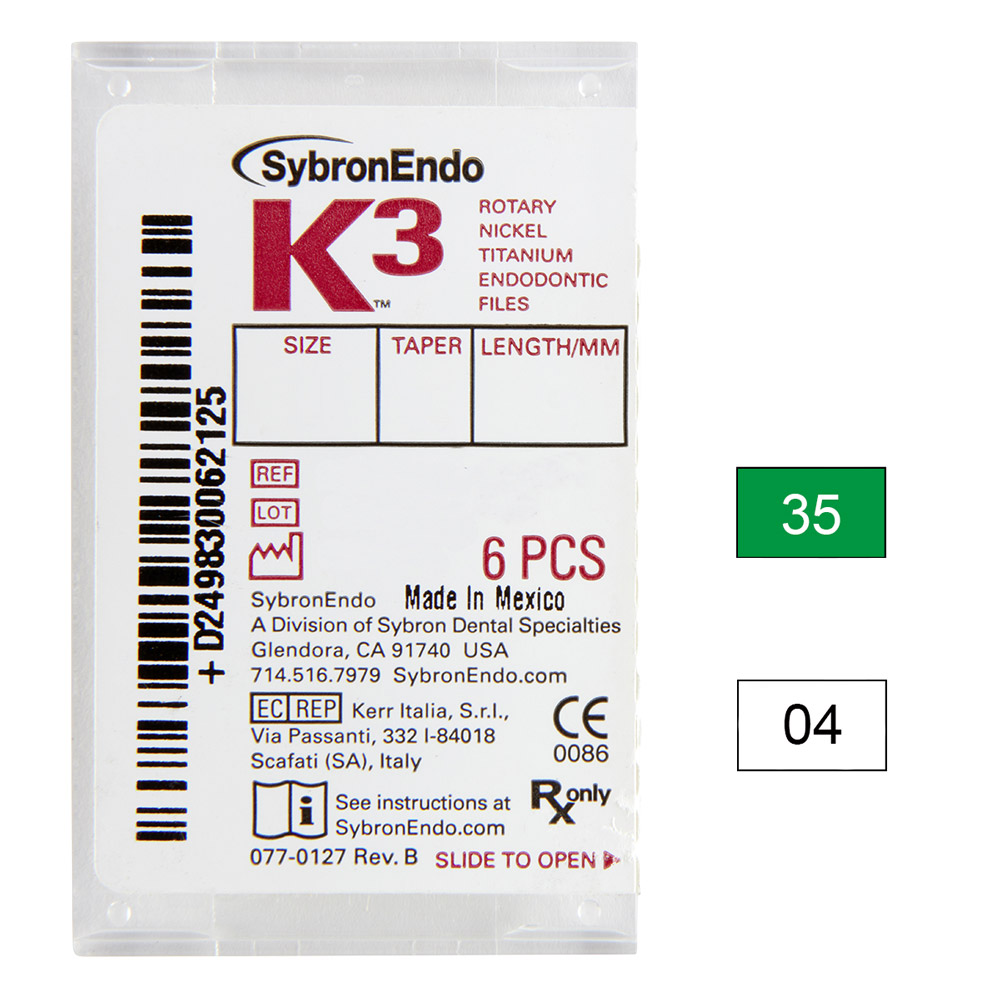 K3 NiTi-filer .04 Gr.35 25 mm, 6 stk.