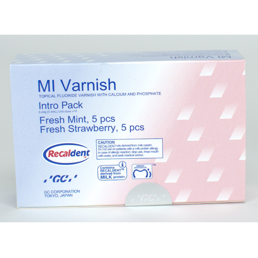 MI Varnish Jordbær + Mynte, 10 x 0,4 ml Introduktionspakke