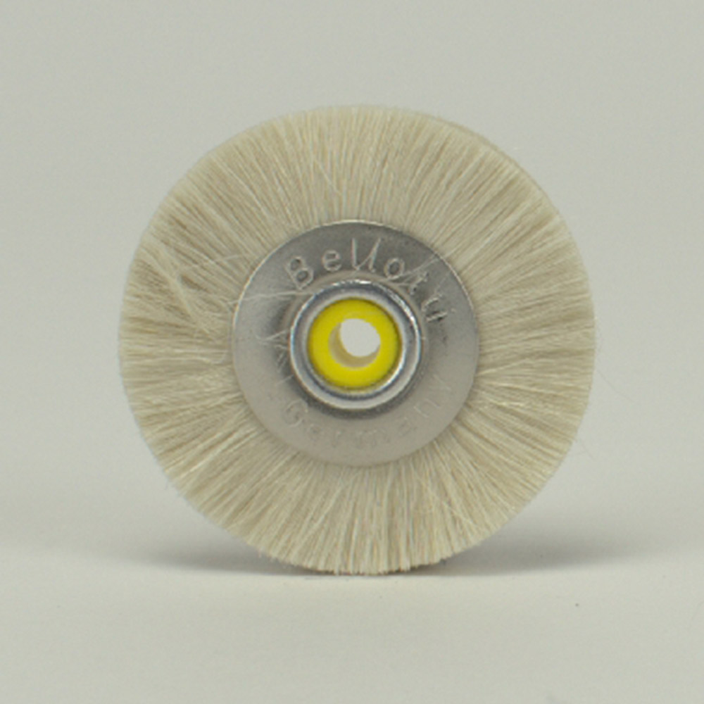 Poleringsbørste med metal kerne og plastikcentrum, blød ged, 23/49 mm, stk.