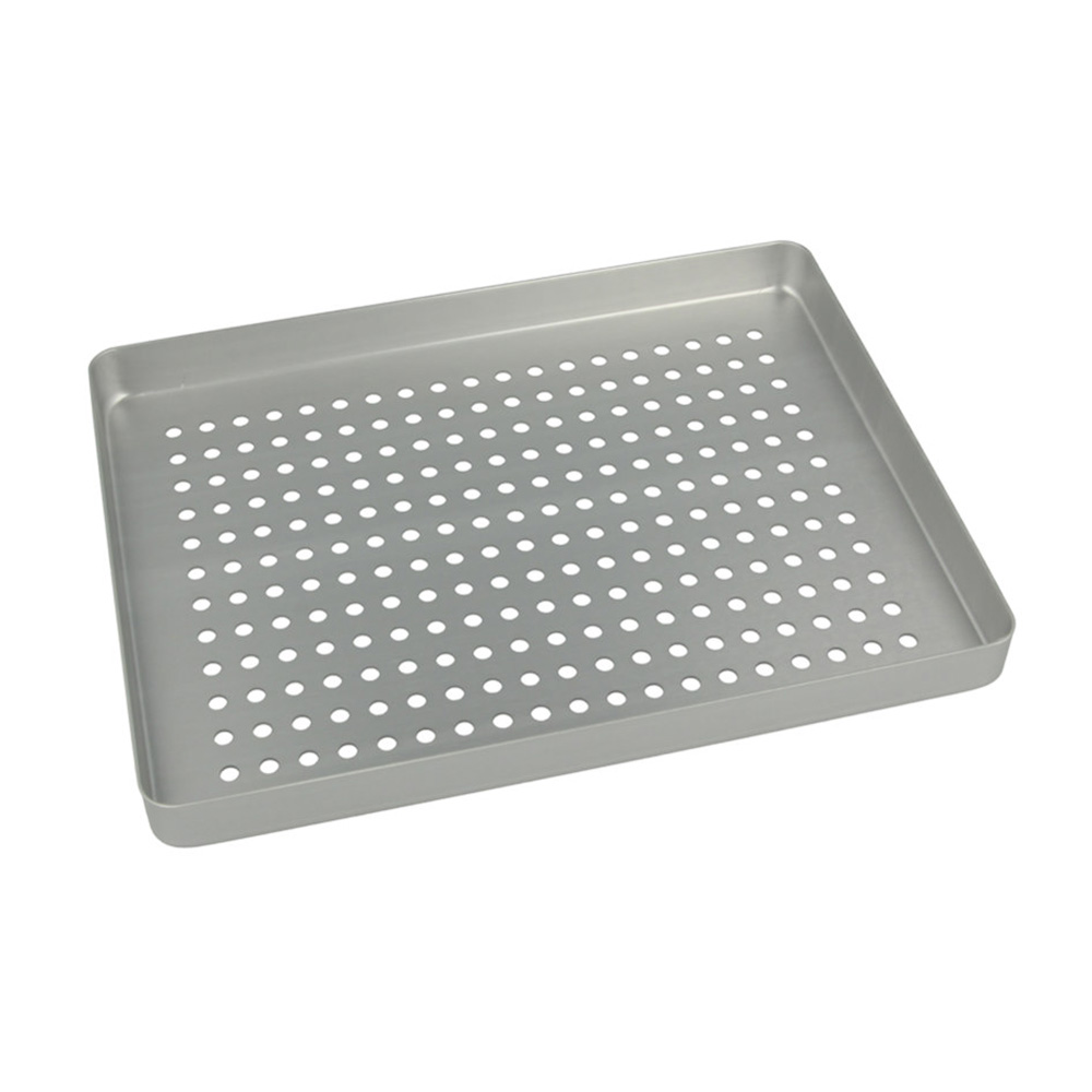 Bakke alu-bund perforeret mini 18 x 14 cm sølv, stk.