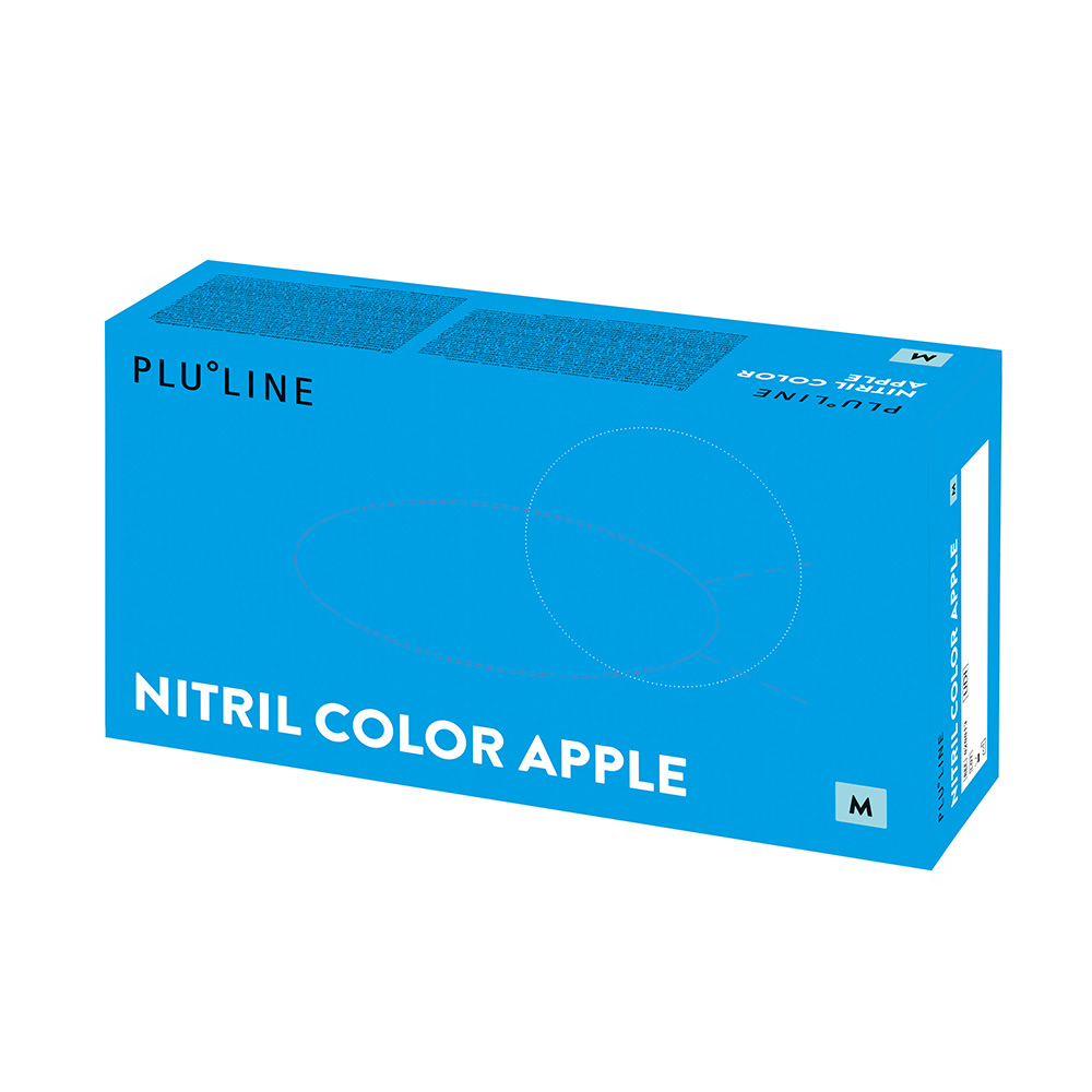 PLULINE NITRIL FARVE æble, M, 100 stk