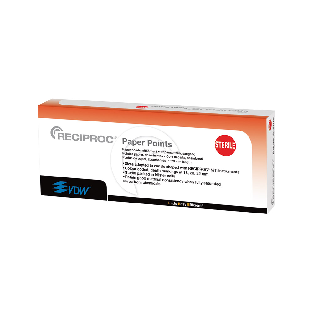 Reciproc sterile papirspidser, 144 stk. assorteret