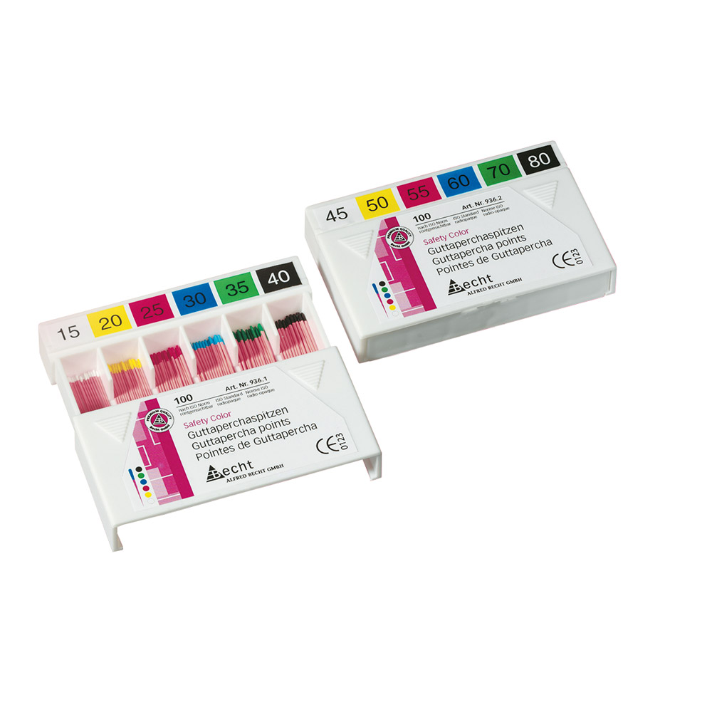 Guttaperchaspidser Safety Color Str.15, 100 stk.
