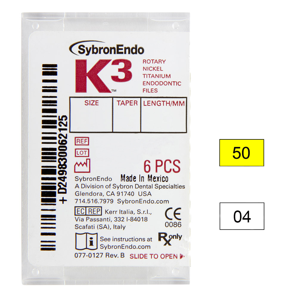 K3 NiTi-filer .04 Gr.50 30 mm, 6 stk.