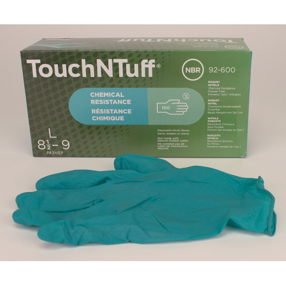 Touch N Tuff handske, pudderfri, grøn, str. 8,5-9, 100 stk.